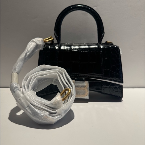 Balenciaga NEW XS Hourglass black croc - Picture 13 of 13